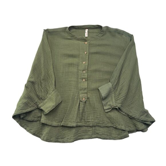 Free People Women's Olive Green Top - Picture 1 of 7